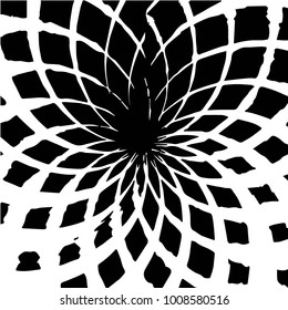 Abstract grunge grid background pattern. Black and white vector line illustration