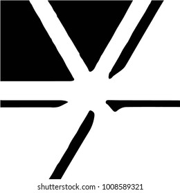 Abstract grunge grid background pattern. Black and white vector line illustration
