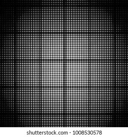 Abstract grunge grid dot halftone background pattern. Spotted black and white vector line illustration
