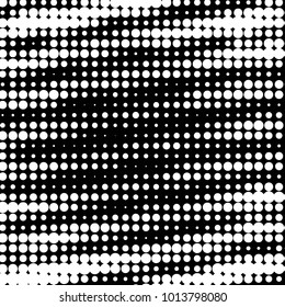 Abstract grunge grid dot halftone background pattern. Spotted black and white vector line illustration