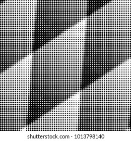 Abstract grunge grid dot halftone background pattern. Spotted black and white vector line illustration