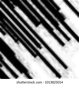 Abstract grunge grid dot halftone background pattern. Spotted black and white vector line illustration
