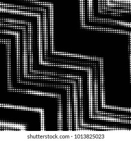 Abstract grunge grid dot halftone background pattern. Spotted black and white vector line illustration

