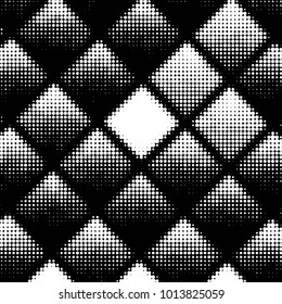 Abstract grunge grid dot halftone background pattern. Spotted black and white vector line illustration
