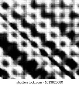 Abstract grunge grid dot halftone background pattern. Spotted black and white vector line illustration
