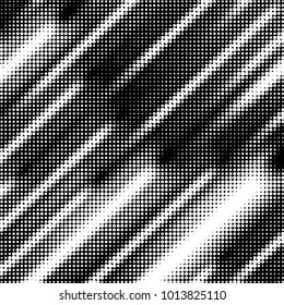 Abstract grunge grid dot halftone background pattern. Spotted black and white vector line illustration
