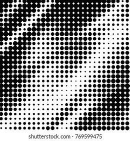 Abstract grunge grid dot halftone background pattern. Spotted black and white vector line illustration
