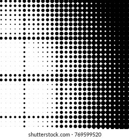 Abstract grunge grid dot halftone background pattern. Spotted black and white vector line illustration
