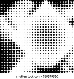 Abstract grunge grid  dot halftone background pattern. Spotted black and white vector line illustration
