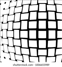 Abstract grunge grid halftone background pattern. Black and white vector line illustration
