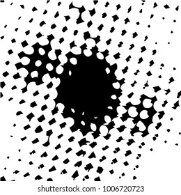Abstract grunge grid halftone background pattern. Black and white vector line illustration

