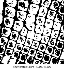 Abstract grunge grid halftone background pattern. Black and white vector line illustration
