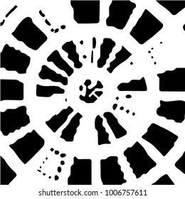 Abstract grunge grid halftone background pattern. Black and white vector line illustration
