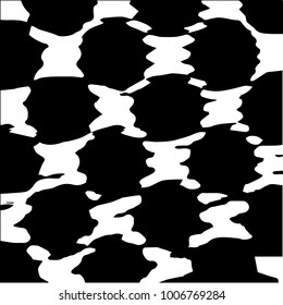 Abstract grunge grid halftone background pattern. Black and white vector line illustration
