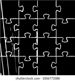 Abstract grunge grid halftone background pattern. Black and white vector line illustration
