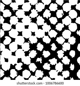 Abstract grunge grid halftone background pattern. Black and white vector line illustration
