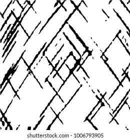 Abstract grunge grid halftone background pattern. Black and white vector line illustration
