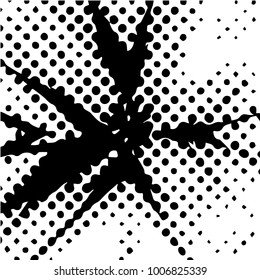 Abstract grunge grid halftone background pattern. Black and white vector line illustration
