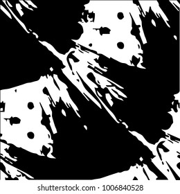 Abstract grunge grid halftone background pattern. Black and white vector line illustration
