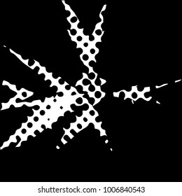 Abstract grunge grid halftone background pattern. Black and white vector line illustration
