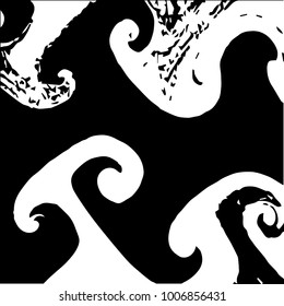 Abstract grunge grid halftone background pattern. Black and white vector line illustration
