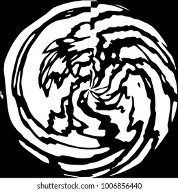 Abstract grunge grid halftone background pattern. Black and white vector line illustration
