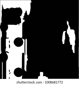 Abstract grunge grid halftone background pattern. Black and white vector line illustration
