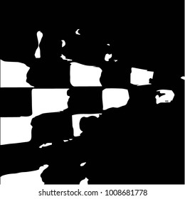 Abstract grunge grid halftone background pattern. Black and white vector line illustration
