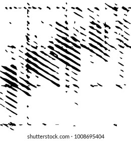 Abstract grunge grid halftone background pattern. Black and white vector line illustration
