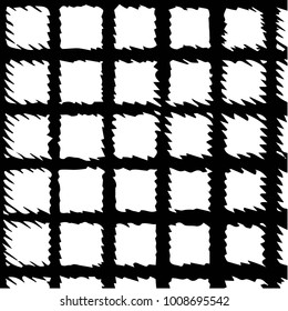 Abstract grunge grid halftone background pattern. Black and white vector line illustration
