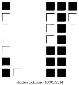 Abstract grunge grid halftone background pattern. Black and white vector line illustration
