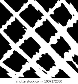 Abstract grunge grid halftone background pattern. Black and white vector line illustration
