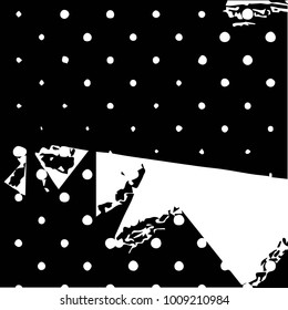 Abstract grunge grid halftone background pattern. Black and white vector line illustration
