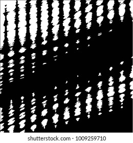 Abstract grunge grid halftone background pattern. Black and white vector line illustration
