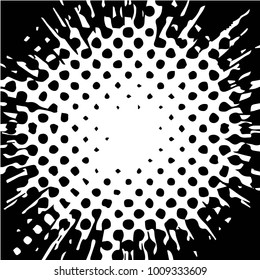 Abstract grunge grid halftone background pattern. Black and white vector line illustration
