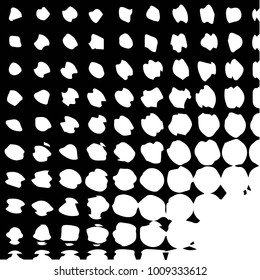Abstract grunge grid halftone background pattern. Black and white vector line illustration
