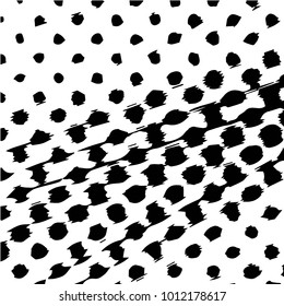 Abstract grunge grid halftone background pattern. Black and white vector line illustration
