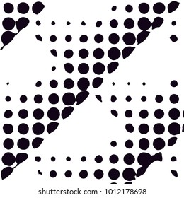 Abstract grunge grid halftone background pattern. Black and white vector line illustration
