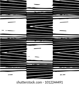 Abstract grunge grid halftone background pattern. Black and white vector line illustration
