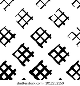 Abstract grunge grid halftone background pattern. Black and white vector line illustration
