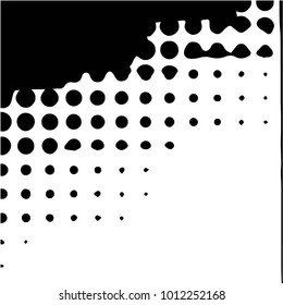 Abstract grunge grid halftone background pattern. Black and white vector line illustration
