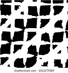 Abstract grunge grid halftone background pattern. Black and white vector line illustration
