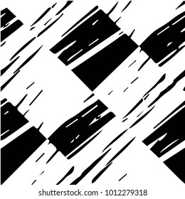 Abstract grunge grid halftone background pattern. Black and white vector line illustration
