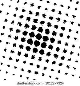 Abstract grunge grid halftone background pattern. Black and white vector line illustration
