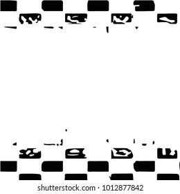 Abstract grunge grid halftone background pattern. Black and white vector line illustration
