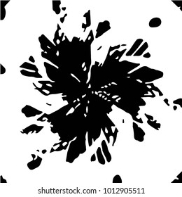 Abstract grunge grid halftone background pattern. Black and white vector line illustration
