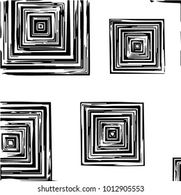 Abstract grunge grid halftone background pattern. Black and white vector line illustration
