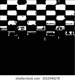 Abstract grunge grid halftone background pattern. Black and white vector line illustration
