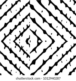 Abstract grunge grid halftone background pattern. Black and white vector line illustration
