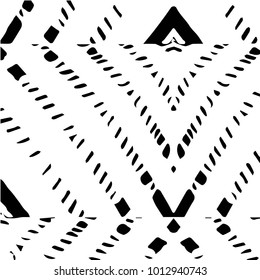 Abstract grunge grid halftone background pattern. Black and white vector line illustration
